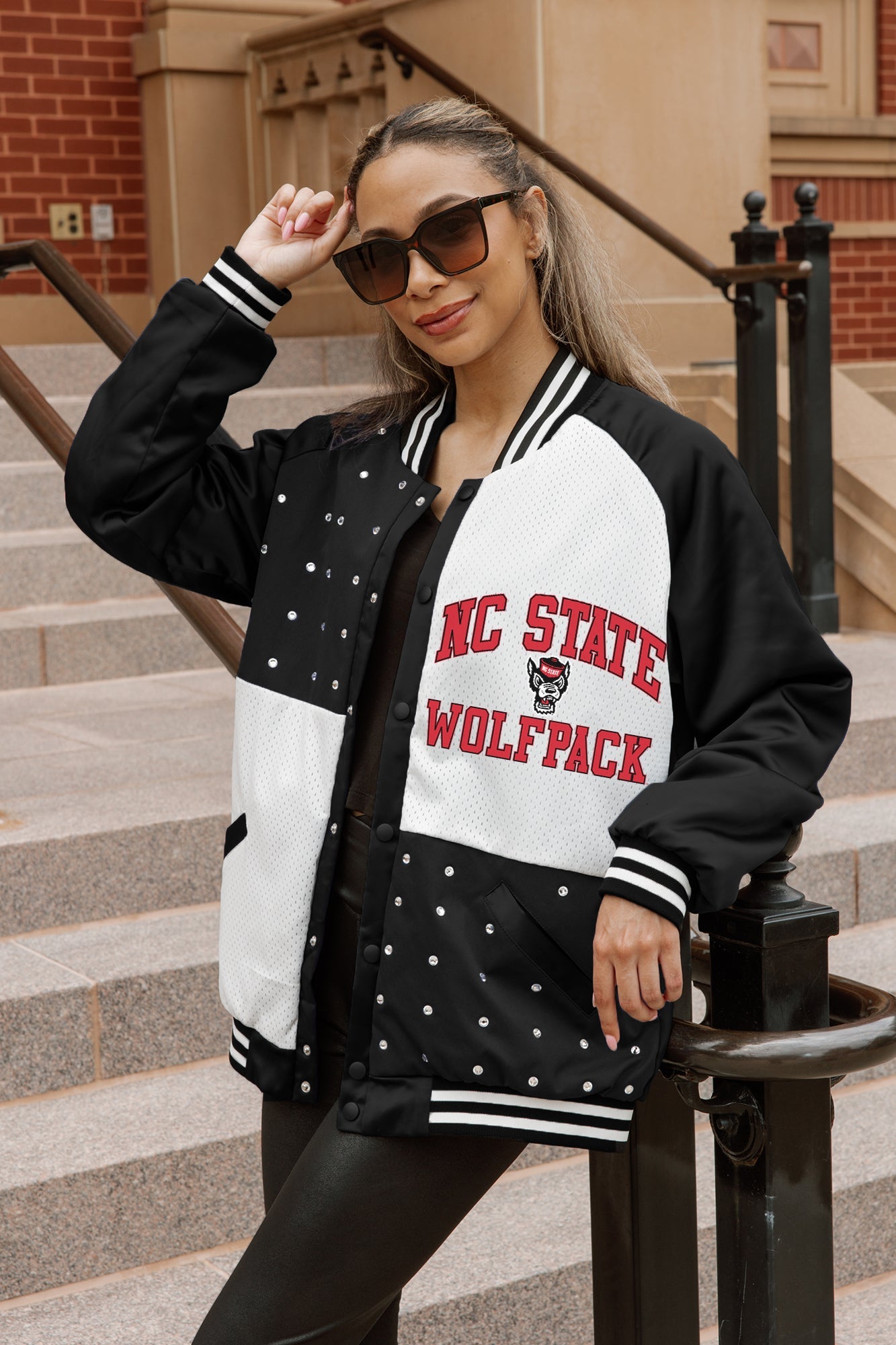 NORTH CAROLINA STATE WOLFPACK REFINED RIVALRY THROWBACK VARSITY BOMBER JACKET