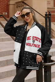 NORTH CAROLINA STATE WOLFPACK REFINED RIVALRY THROWBACK VARSITY BOMBER JACKET