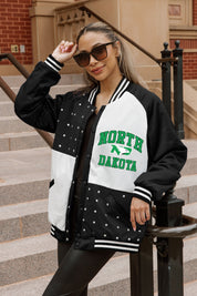 NORTH DAKOTA FIGHTING HAWKS REFINED RIVALRY THROWBACK VARSITY BOMBER JACKET