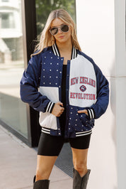 NEW ENGLAND REVOLUTION REFINED RIVALRY THROWBACK VARSITY BOMBER JACKET