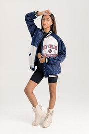 NEW ENGLAND REVOLUTION REFINED RIVALRY THROWBACK VARSITY BOMBER JACKET