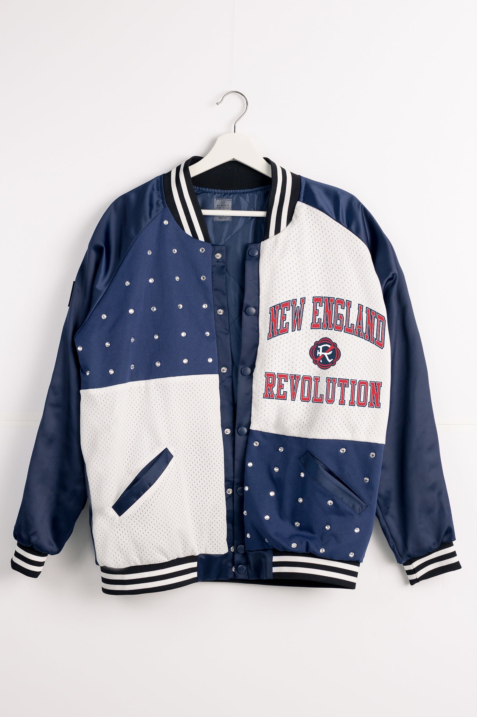 NEW ENGLAND REVOLUTION REFINED RIVALRY THROWBACK VARSITY BOMBER JACKET