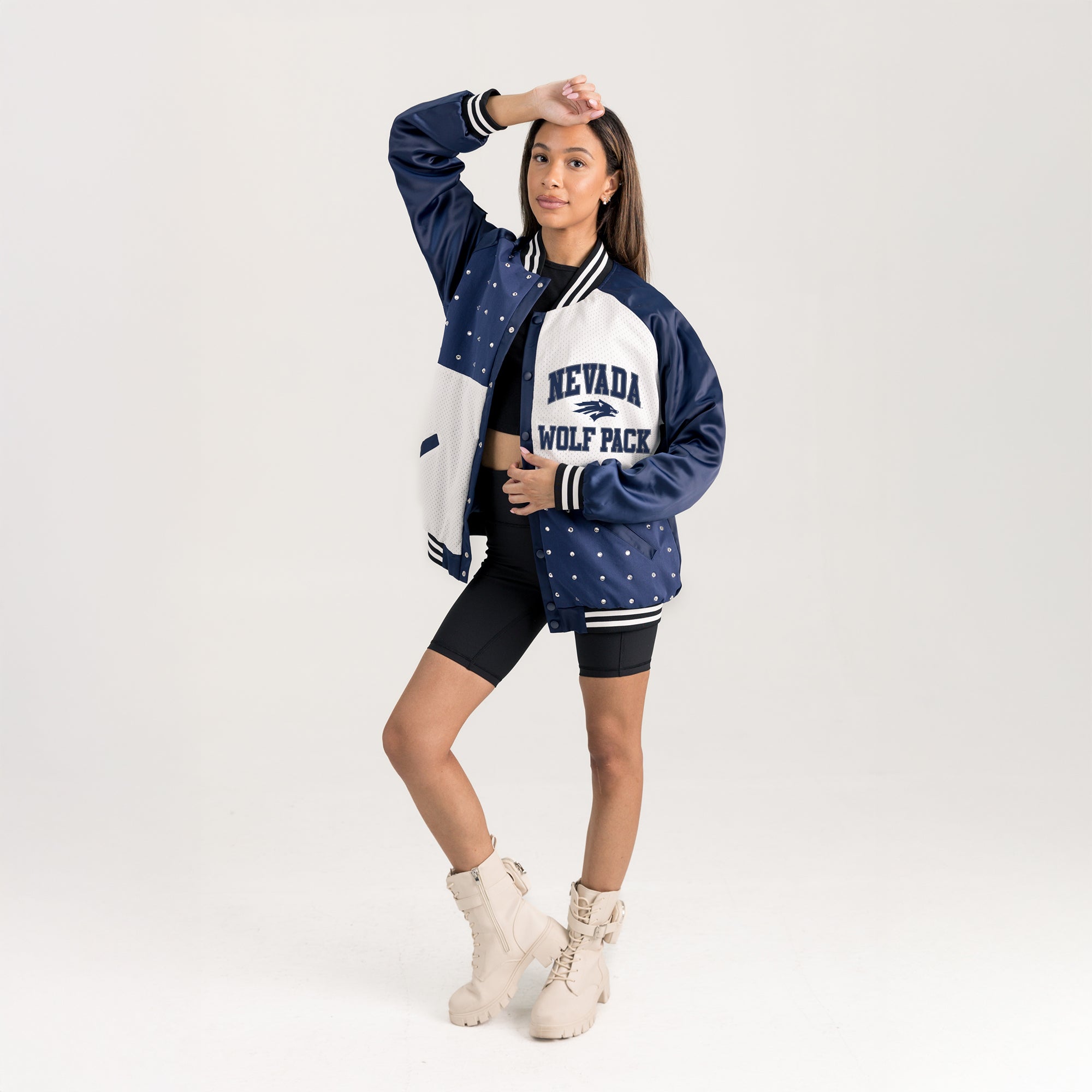 NEVADA WOLF PACK REFINED RIVALRY THROWBACK VARSITY BOMBER JACKET