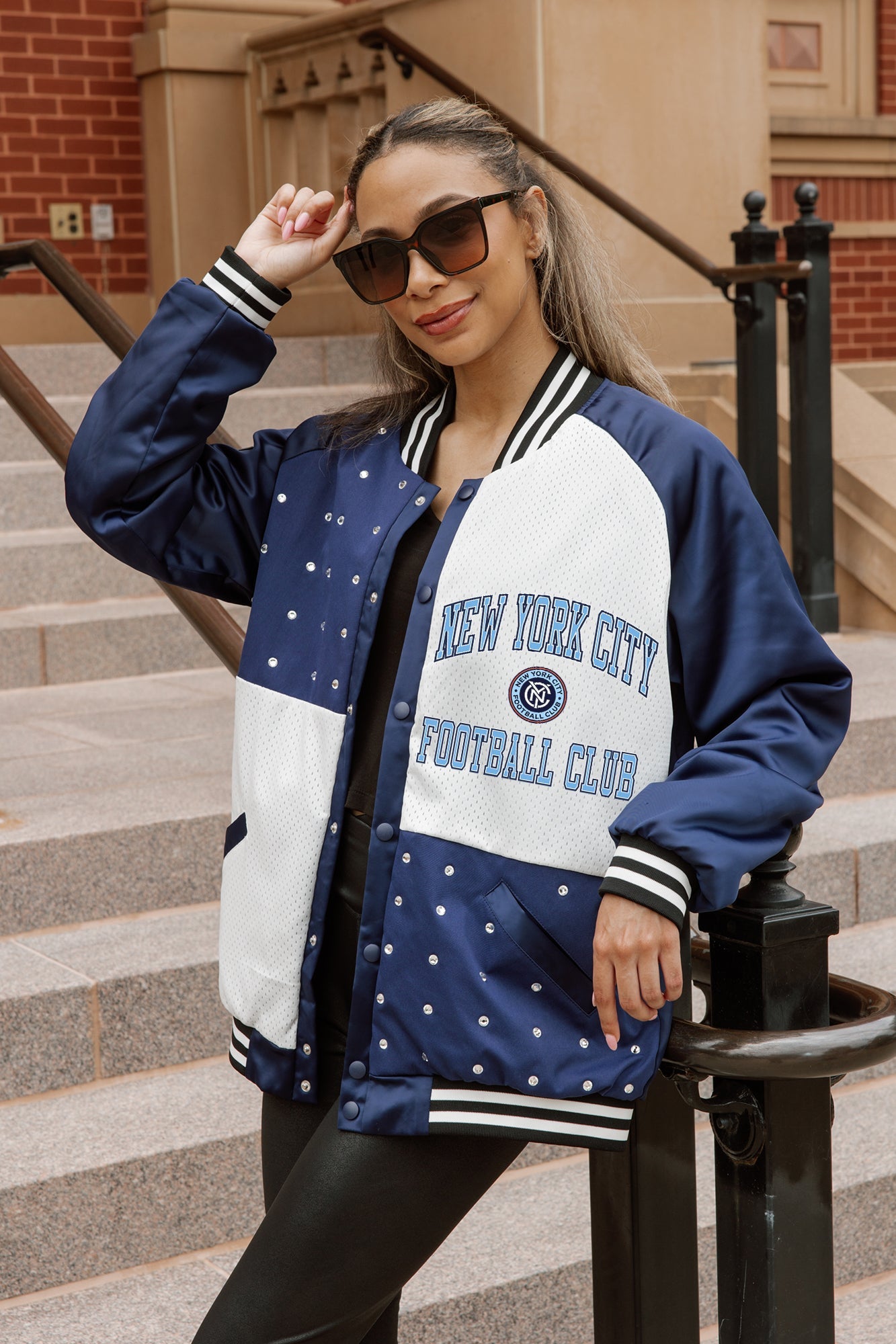 NEW YORK CITY FC REFINED RIVALRY THROWBACK VARSITY BOMBER JACKET