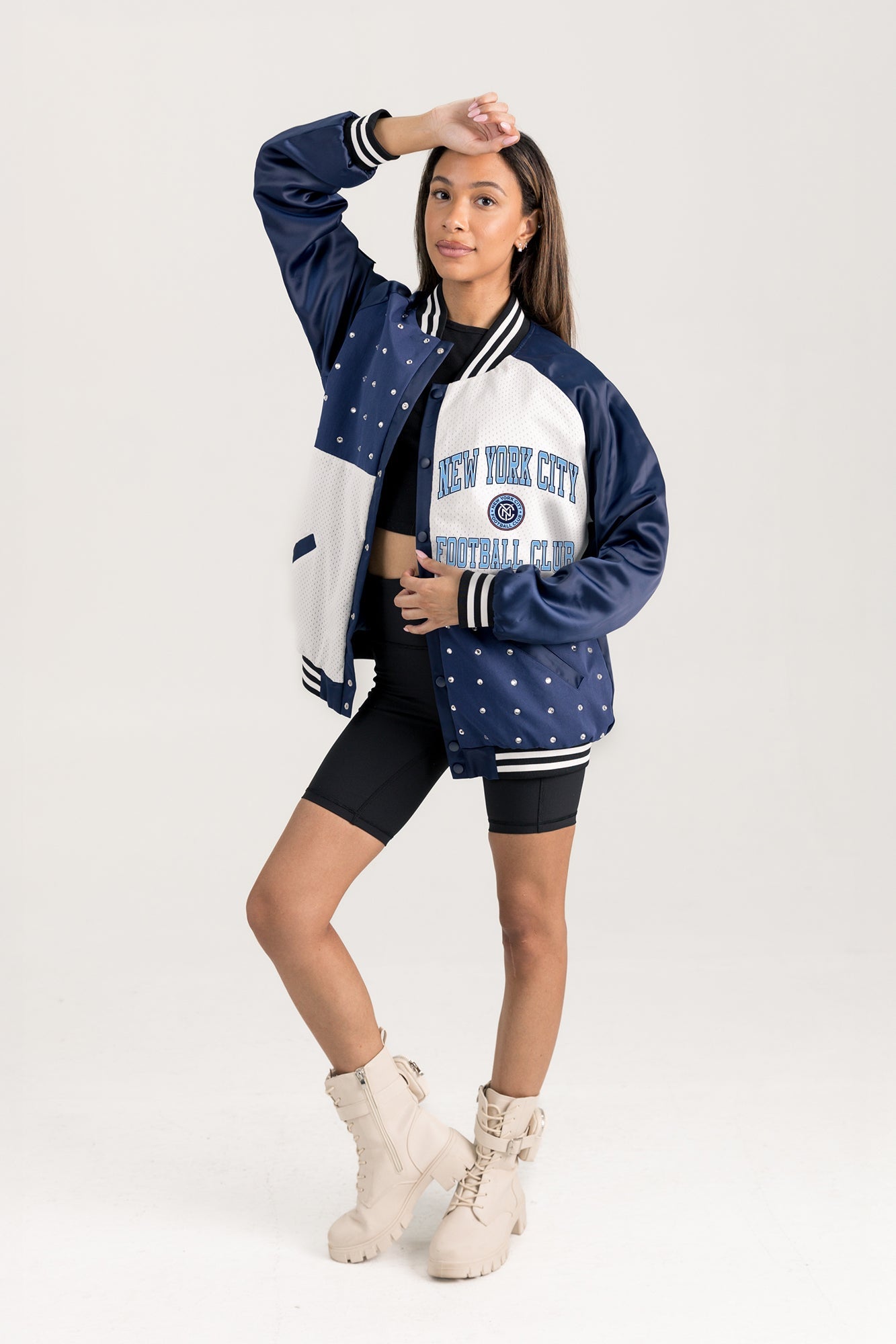 NEW YORK CITY FC REFINED RIVALRY THROWBACK VARSITY BOMBER JACKET