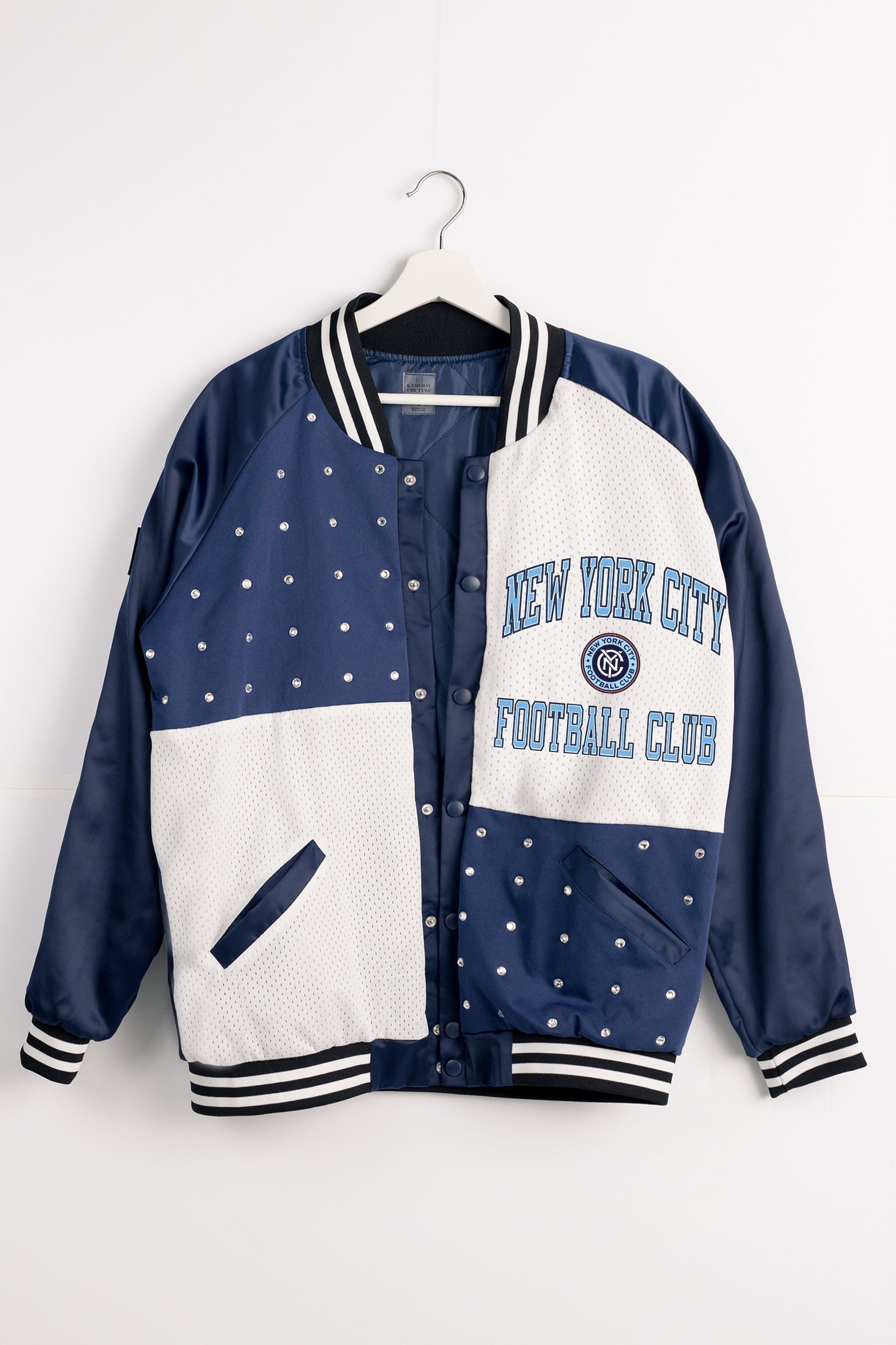 NEW YORK CITY FC REFINED RIVALRY THROWBACK VARSITY BOMBER JACKET