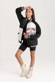 NEW YORK RED BULLS REFINED RIVALRY THROWBACK VARSITY BOMBER JACKET