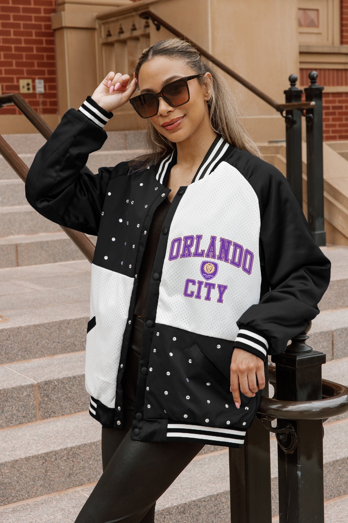 ORLANDO CITY SC REFINED RIVALRY THROWBACK VARSITY BOMBER JACKET