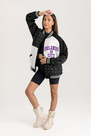 ORLANDO CITY SC REFINED RIVALRY THROWBACK VARSITY BOMBER JACKET