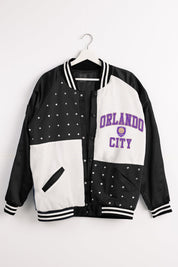 ORLANDO CITY SC REFINED RIVALRY THROWBACK VARSITY BOMBER JACKET