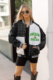 OREGON DUCKS REFINED RIVALRY THROWBACK VARSITY BOMBER JACKET