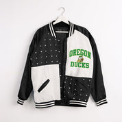 OREGON DUCKS REFINED RIVALRY THROWBACK VARSITY BOMBER JACKET