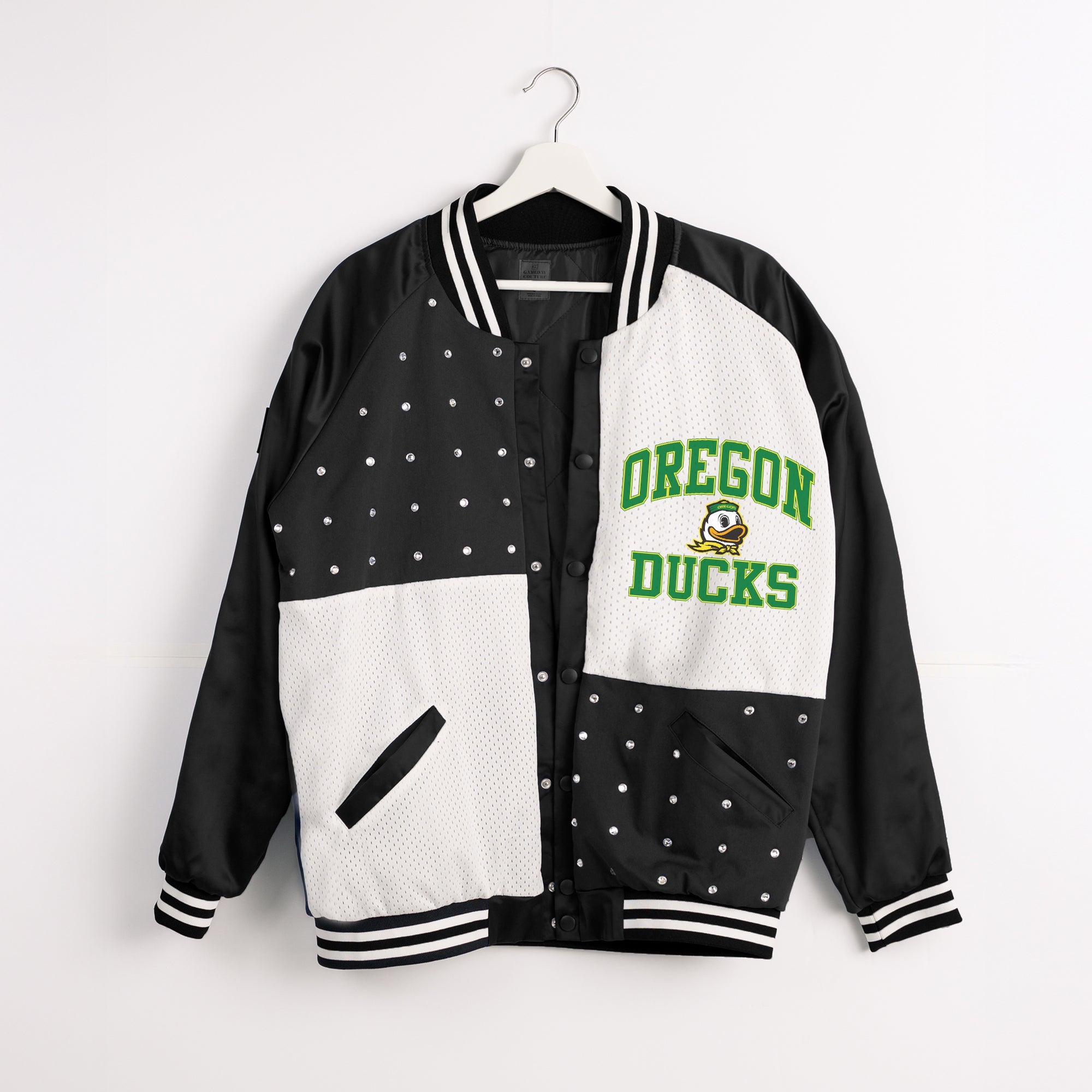 OREGON DUCKS REFINED RIVALRY THROWBACK VARSITY BOMBER JACKET