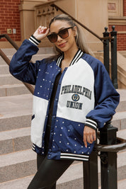 PHILADELPHIA UNION REFINED RIVALRY THROWBACK VARSITY BOMBER JACKET