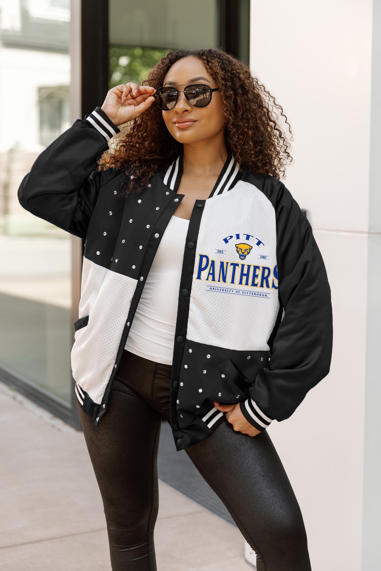 PITTSBURGH PANTHERS INNER DRIVE THROWBACK VARSITY BOMBER JACKET