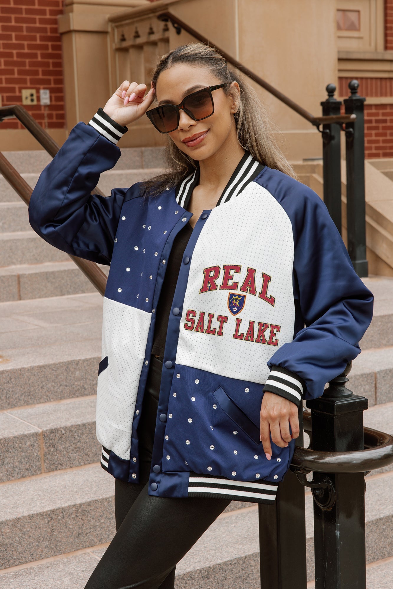 REAL SALT LAKE REFINED RIVALRY THROWBACK VARSITY BOMBER JACKET