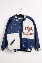 REAL SALT LAKE REFINED RIVALRY THROWBACK VARSITY BOMBER JACKET