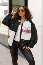 RUTGERS SCARLET KNIGHTS INNER DRIVE THROWBACK VARSITY BOMBER JACKET