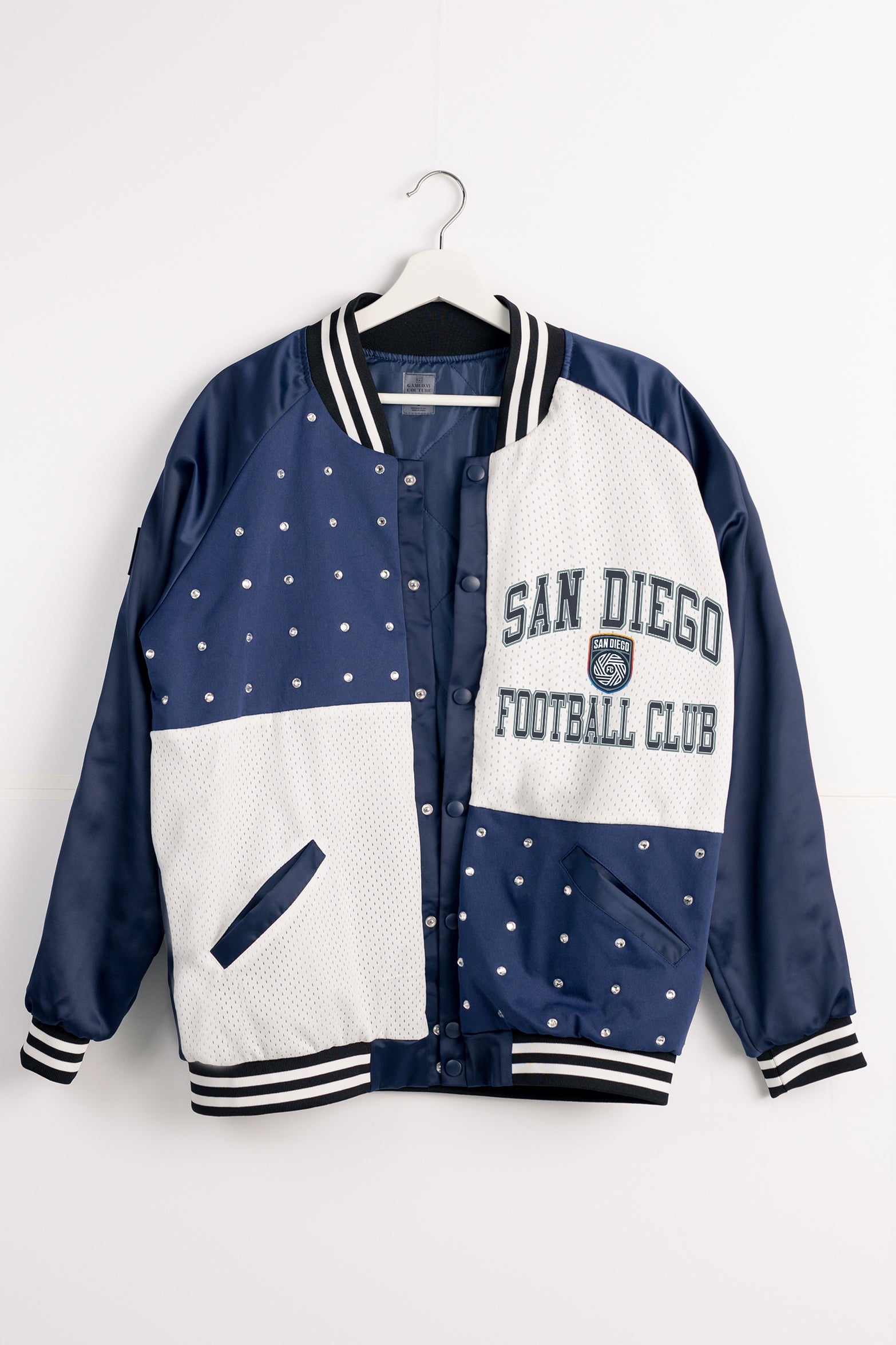 SAN DIEGO FC REFINED RIVALRY THROWBACK VARSITY BOMBER JACKET