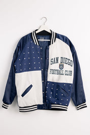 SAN DIEGO FC REFINED RIVALRY THROWBACK VARSITY BOMBER JACKET