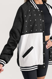 SACRED HEART PIONEERS REFINED RIVALRY THROWBACK VARSITY BOMBER JACKET