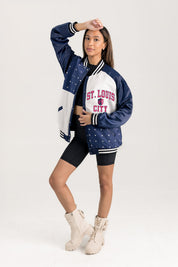 ST. LOUIS CITY SC REFINED RIVALRY THROWBACK VARSITY BOMBER JACKET