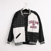TEXAS A&M AGGIES REFINED RIVALRY THROWBACK VARSITY BOMBER JACKET