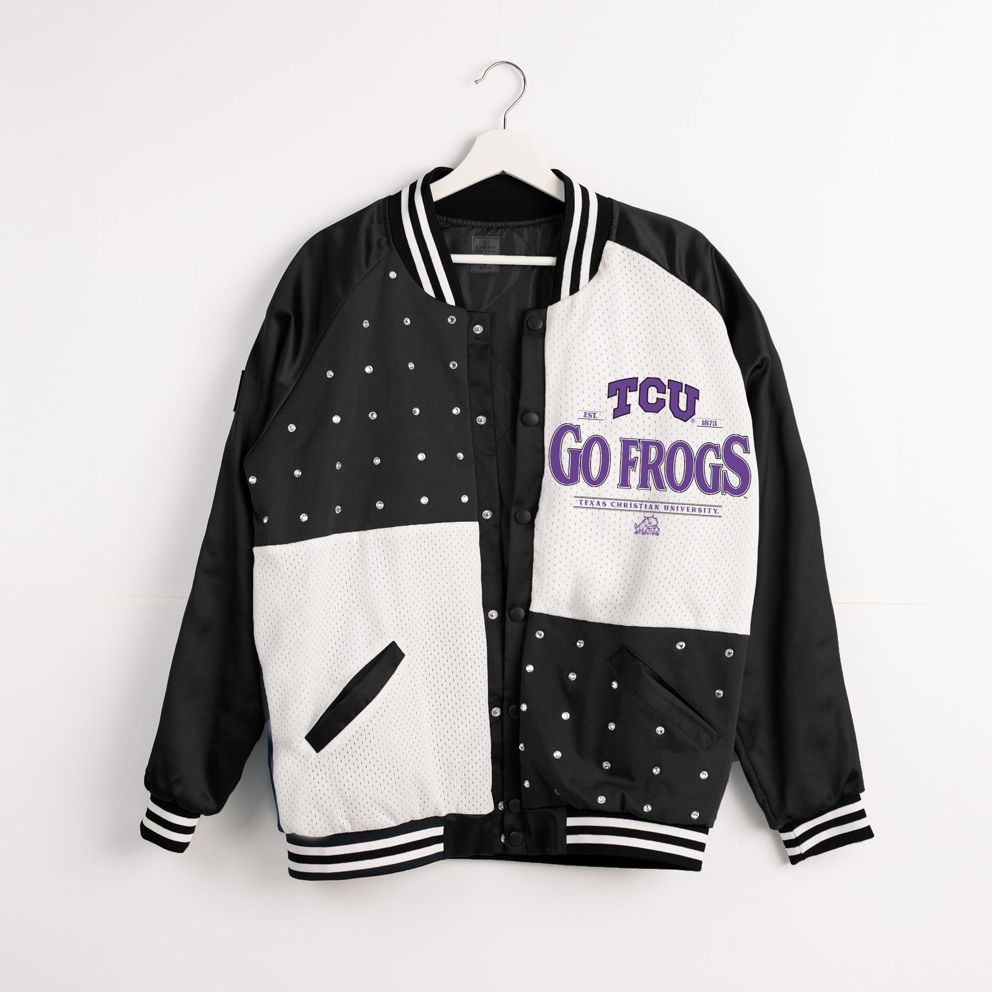 TCU HORNED FROGS INNER DRIVE THROWBACK VARSITY BOMBER JACKET