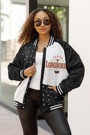 TEXAS LONGHORNS INNER DRIVE THROWBACK VARSITY BOMBER JACKET