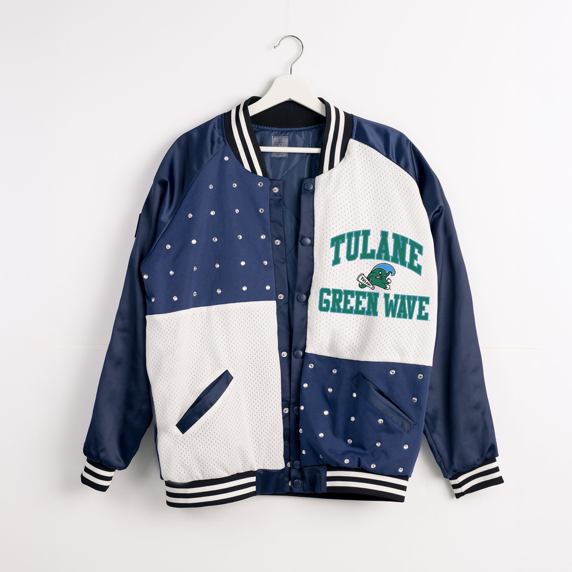 TULANE GREEN WAVE REFINED RIVALRY THROWBACK VARSITY BOMBER JACKET
