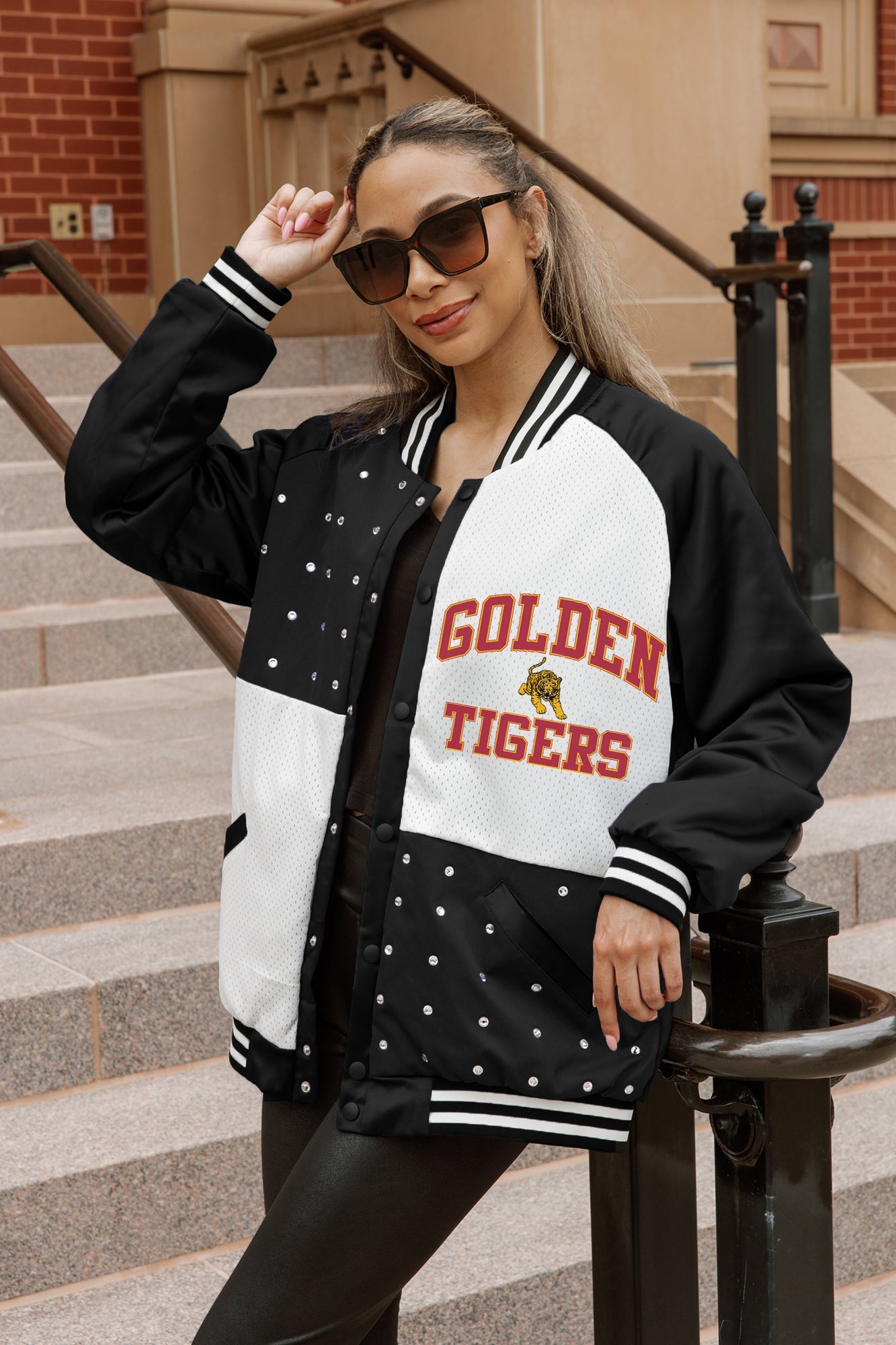 TUSKEGEE GOLDEN TIGERS REFINED RIVALRY THROWBACK VARSITY BOMBER JACKET