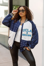 UCLA BRUINS REFINED RIVALRY THROWBACK VARSITY BOMBER JACKET