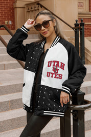 UTAH UTES REFINED RIVALRY THROWBACK VARSITY BOMBER JACKET