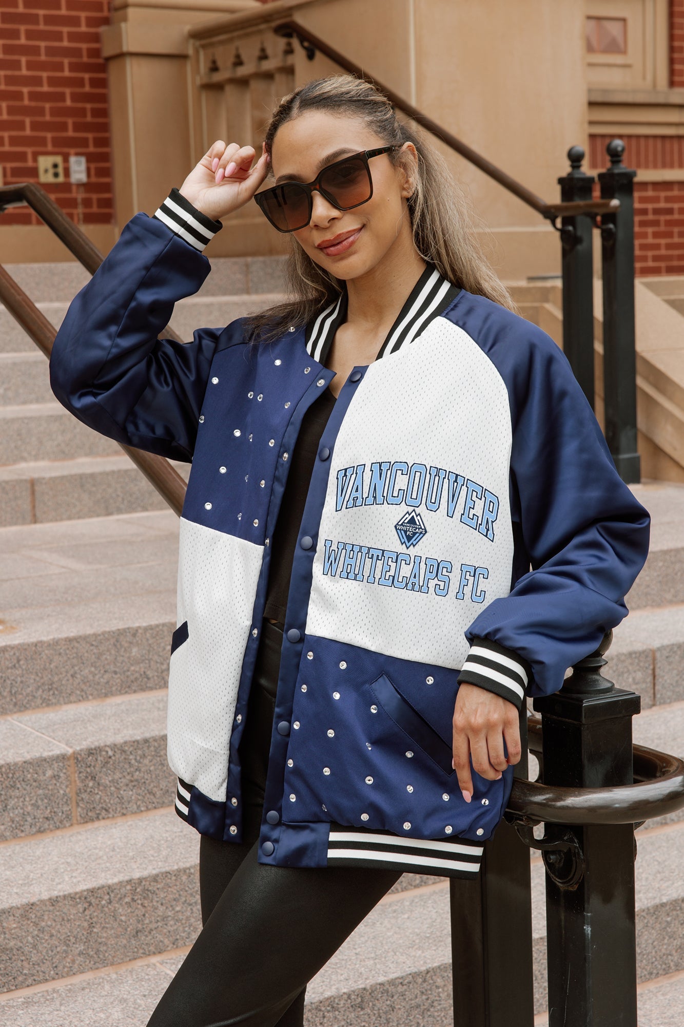 VANCOUVER WHITECAPS FC REFINED RIVALRY THROWBACK VARSITY BOMBER JACKET