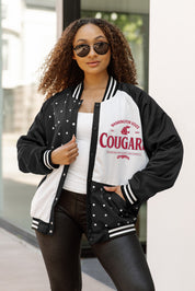 WASHINGTON STATE COUGARS INNER DRIVE THROWBACK VARSITY BOMBER JACKET