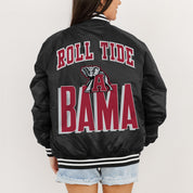 ALABAMA CRIMSON TIDE FIERCE FOCUS SPORT STRIPE VARSITY JACKET
