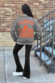 CLEMSON TIGERS FIERCE FOCUS SPORT STRIPE VARSITY JACKET