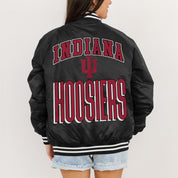 INDIANA HOOSIERS FIERCE FOCUS SPORT STRIPE VARSITY JACKET