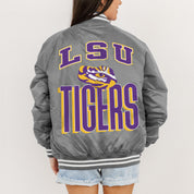 LSU TIGERS FIERCE FOCUS SPORT STRIPE VARSITY JACKET