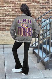 LSU TIGERS FIERCE FOCUS SPORT STRIPE VARSITY JACKET
