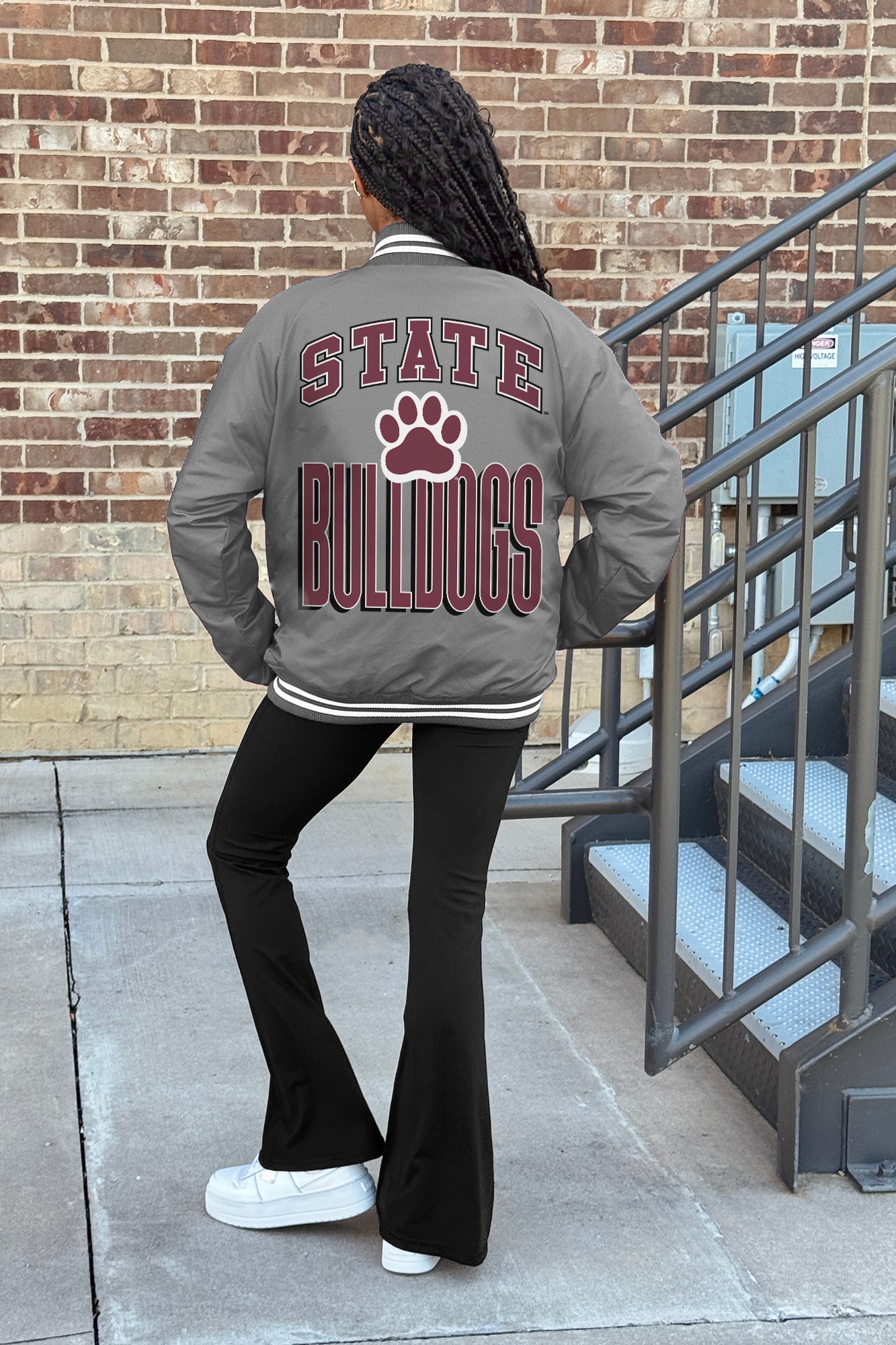 MISSISSIPPI STATE BULLDOGS FIERCE FOCUS SPORT STRIPE VARSITY JACKET