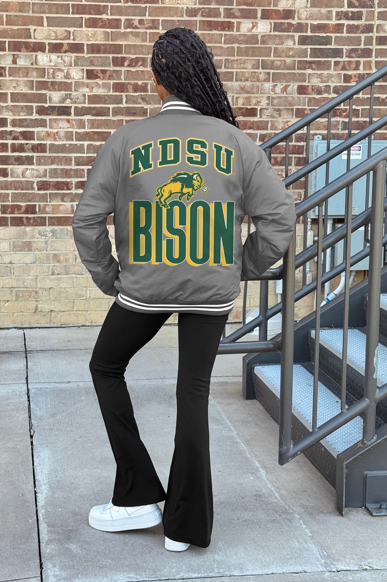 NORTH DAKOTA STATE BISON FIERCE FOCUS SPORT STRIPE VARSITY JACKET
