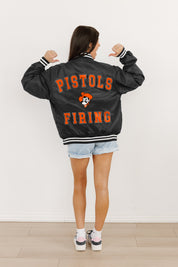 OKLAHOMA STATE COWBOYS CHAMPION'S CLUB SPORT STRIPE VARSITY JACKET BY MADI PREWETT TROUTT