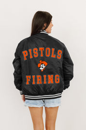 OKLAHOMA STATE COWBOYS CHAMPION'S CLUB SPORT STRIPE VARSITY JACKET BY MADI PREWETT TROUTT