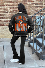 OKLAHOMA STATE COWBOYS FIERCE FOCUS SPORT STRIPE VARSITY JACKET