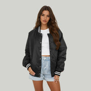 PURDUE BOILERMAKERS FIERCE FOCUS SPORT STRIPE VARSITY JACKET