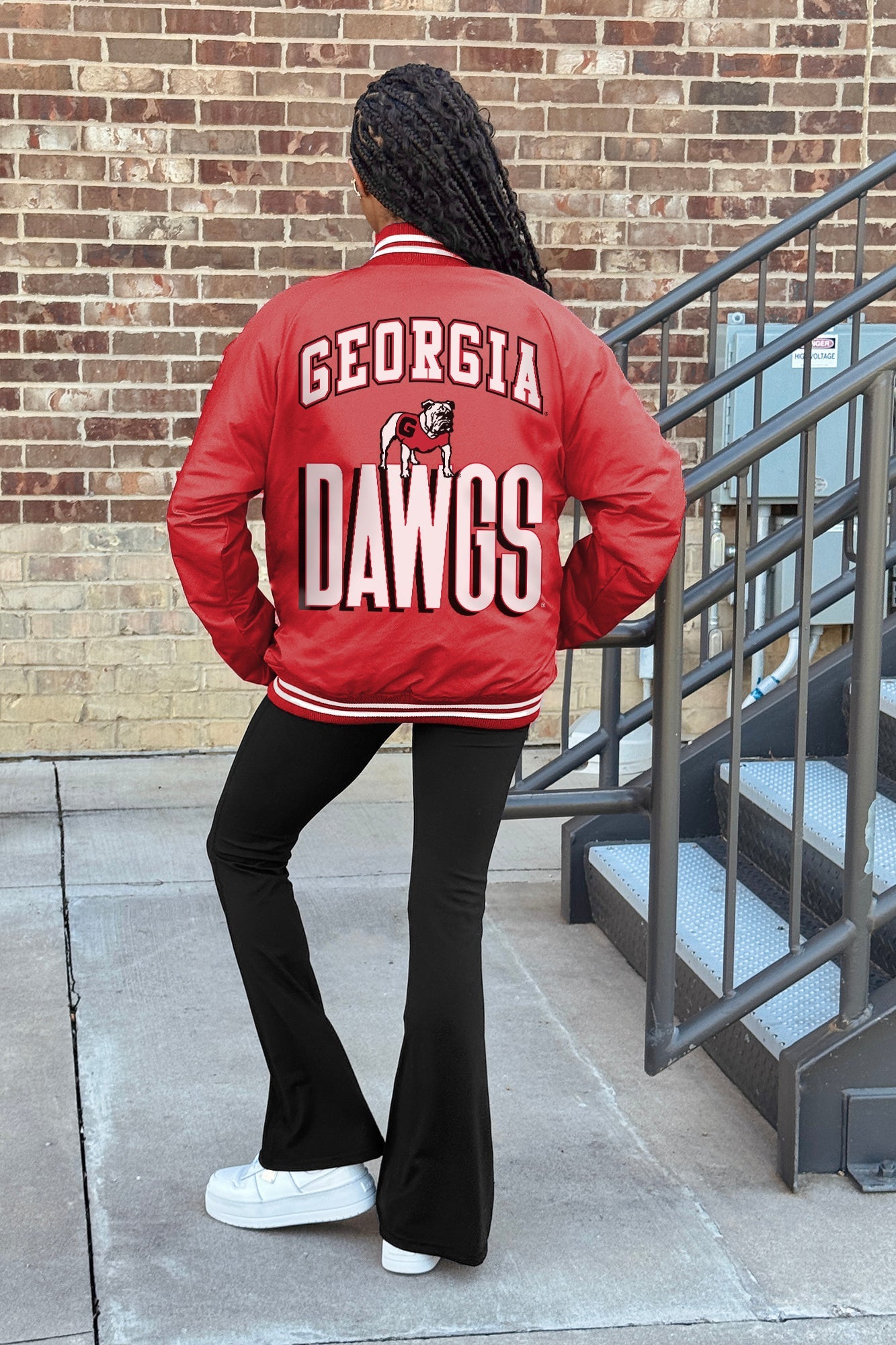 GEORGIA BULLDOGS FIERCE FOCUS SPORT STRIPE VARSITY JACKET