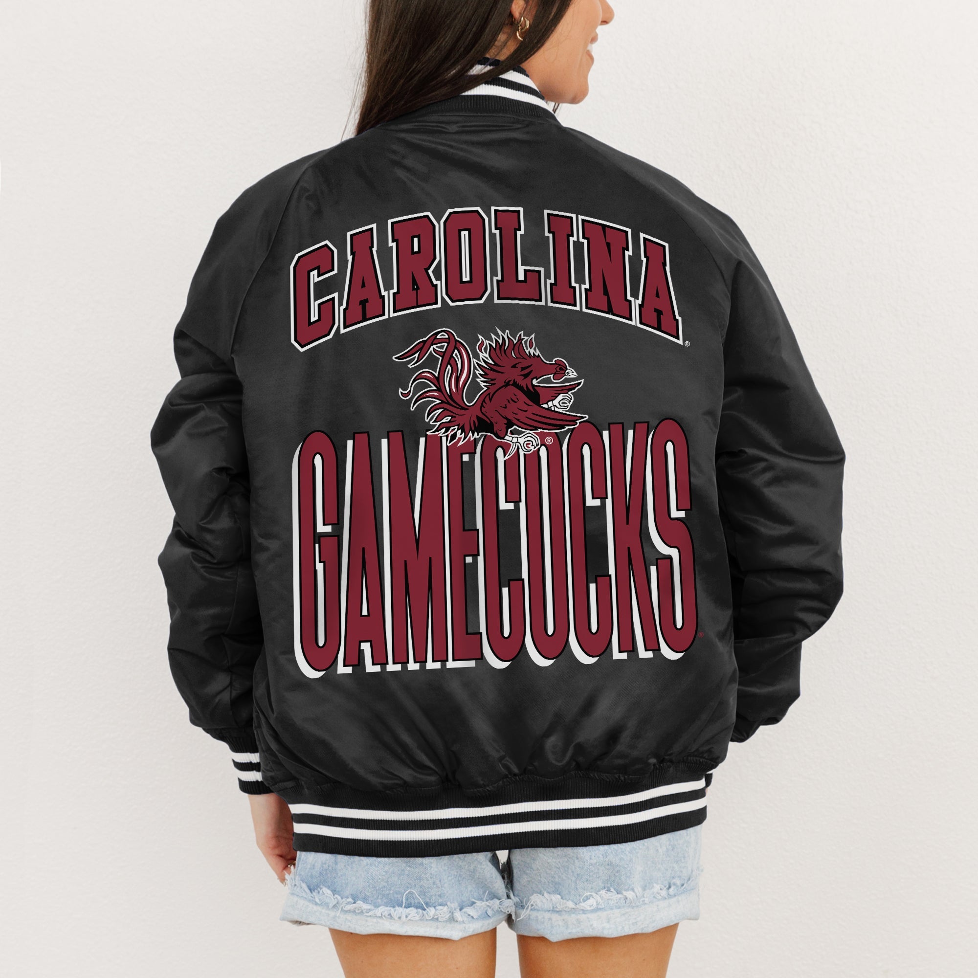 SOUTH CAROLINA GAMECOCKS FIERCE FOCUS SPORT STRIPE VARSITY JACKET