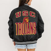 USC TROJANS FIERCE FOCUS SPORT STRIPE VARSITY JACKET