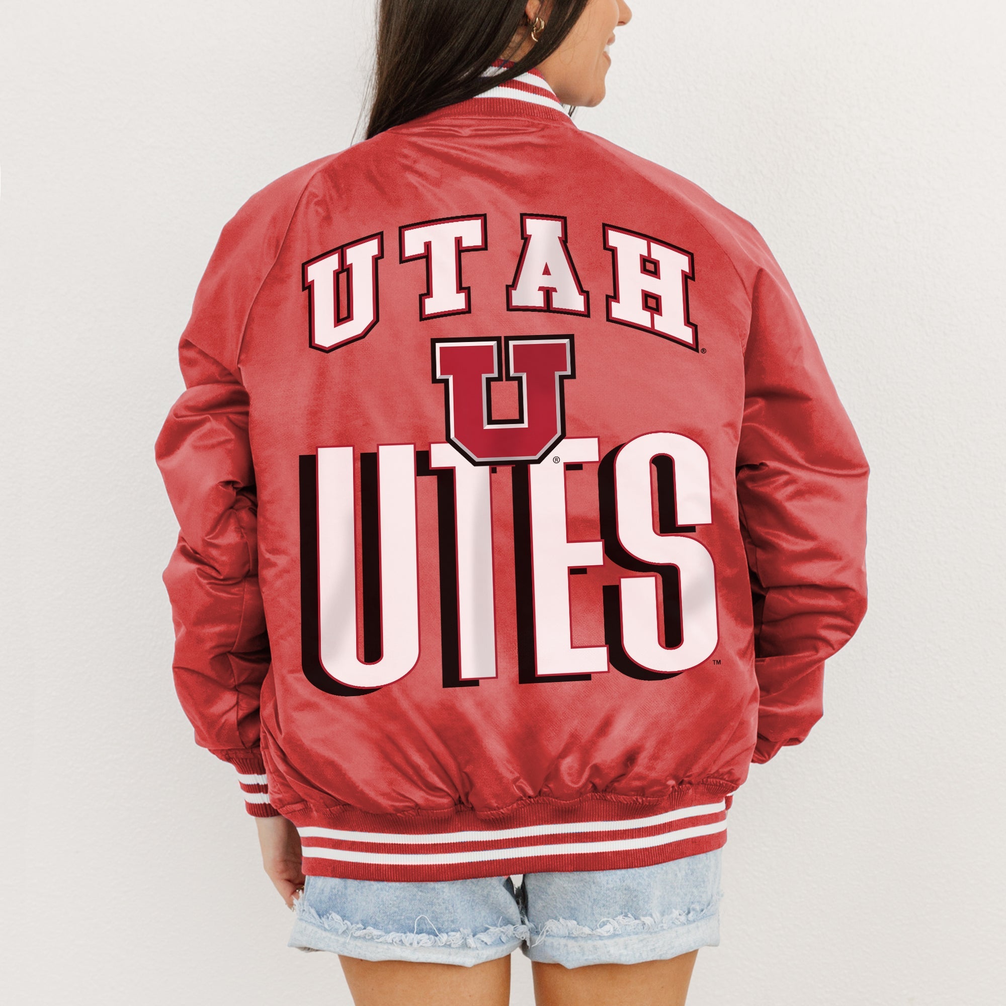 UTAH UTES FIERCE FOCUS SPORT STRIPE VARSITY JACKET